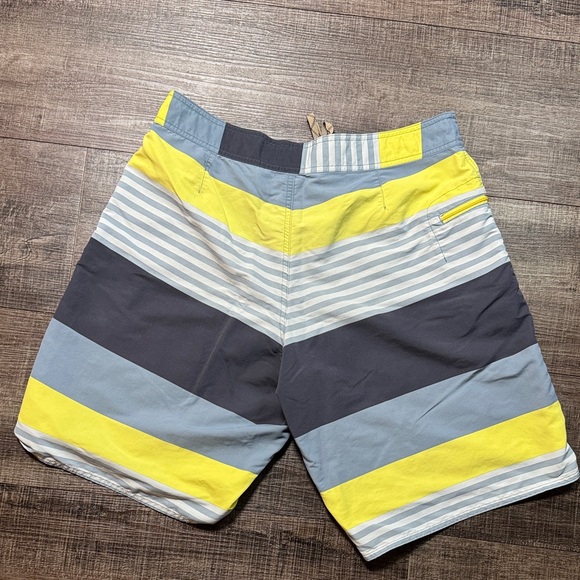 Patagonia Men's Swim Shorts - Yellow, Blue, Gray Stripes - Picture 10 of 10
